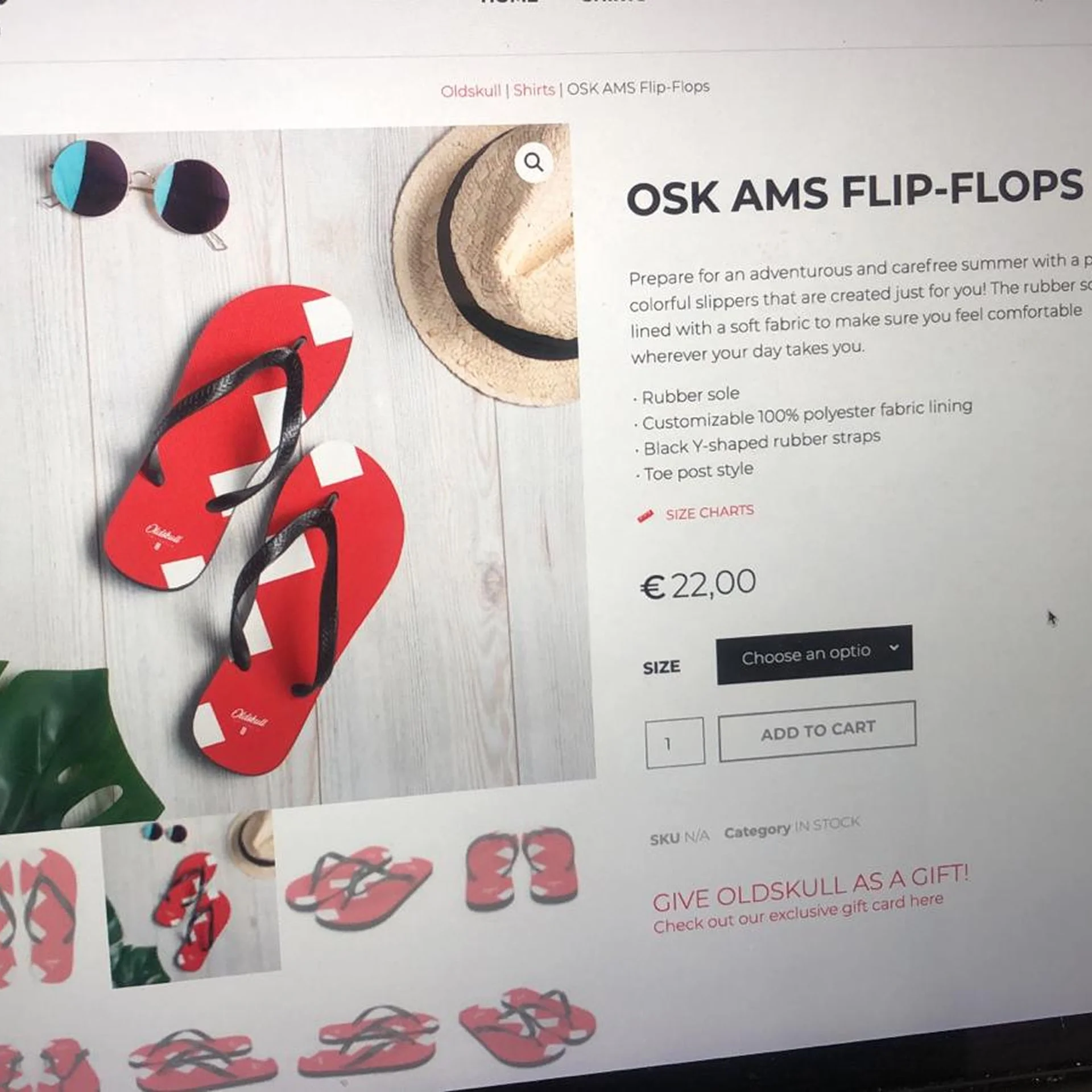 Oldskull Amsterdam flip-flops product page