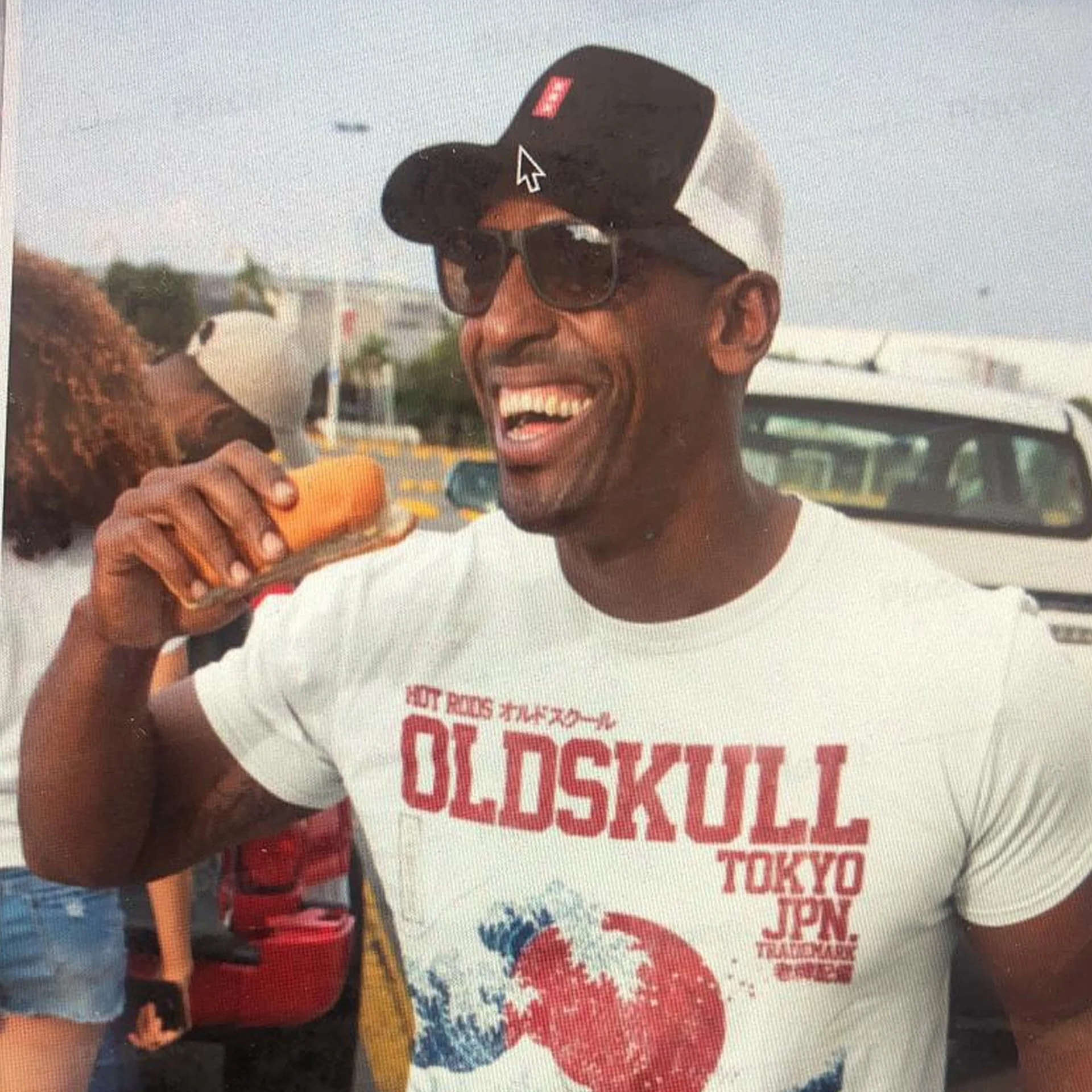 Customer wearing an Oldskull Tokyo t-shirt