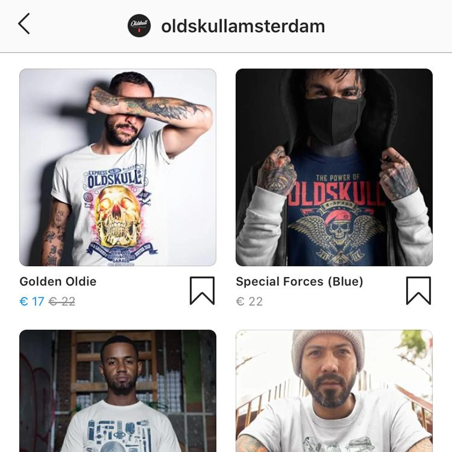 Oldskull Amsterdam Instagram shop feed