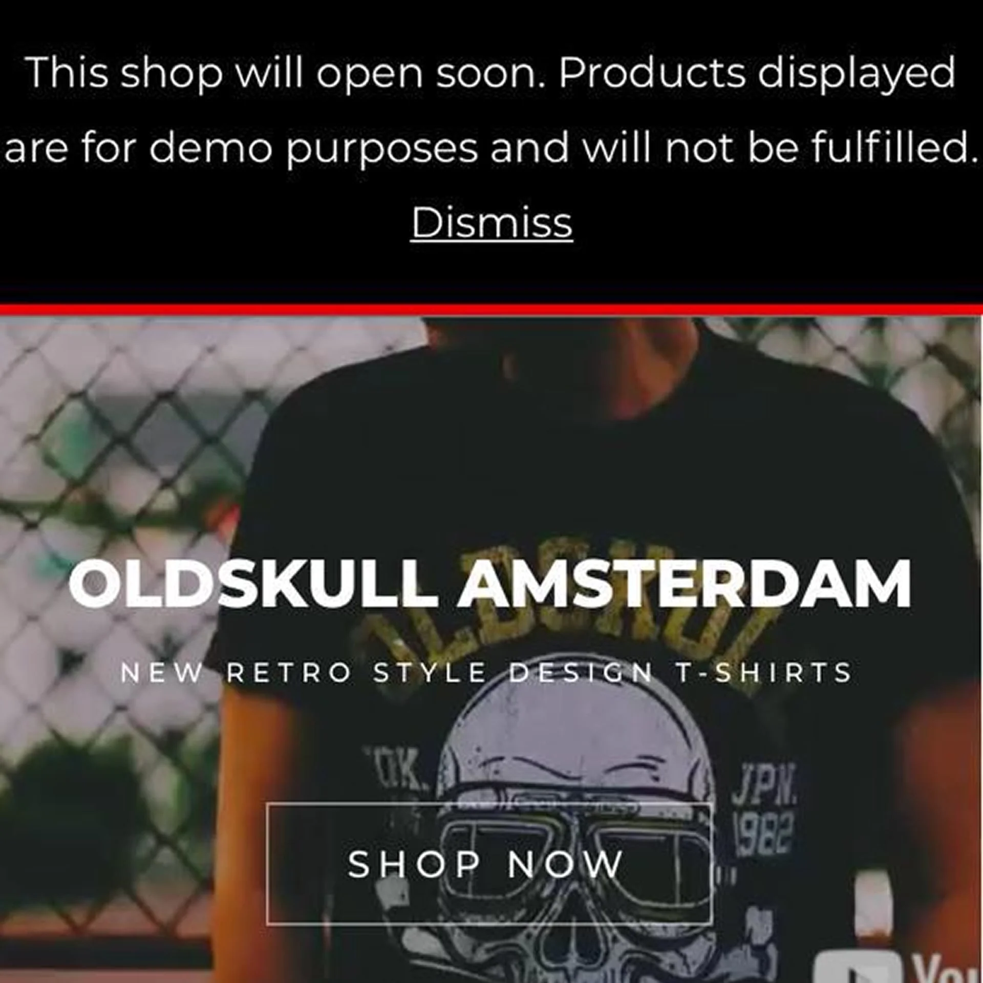 Oldskull Amsterdam launch campaign with Shop now