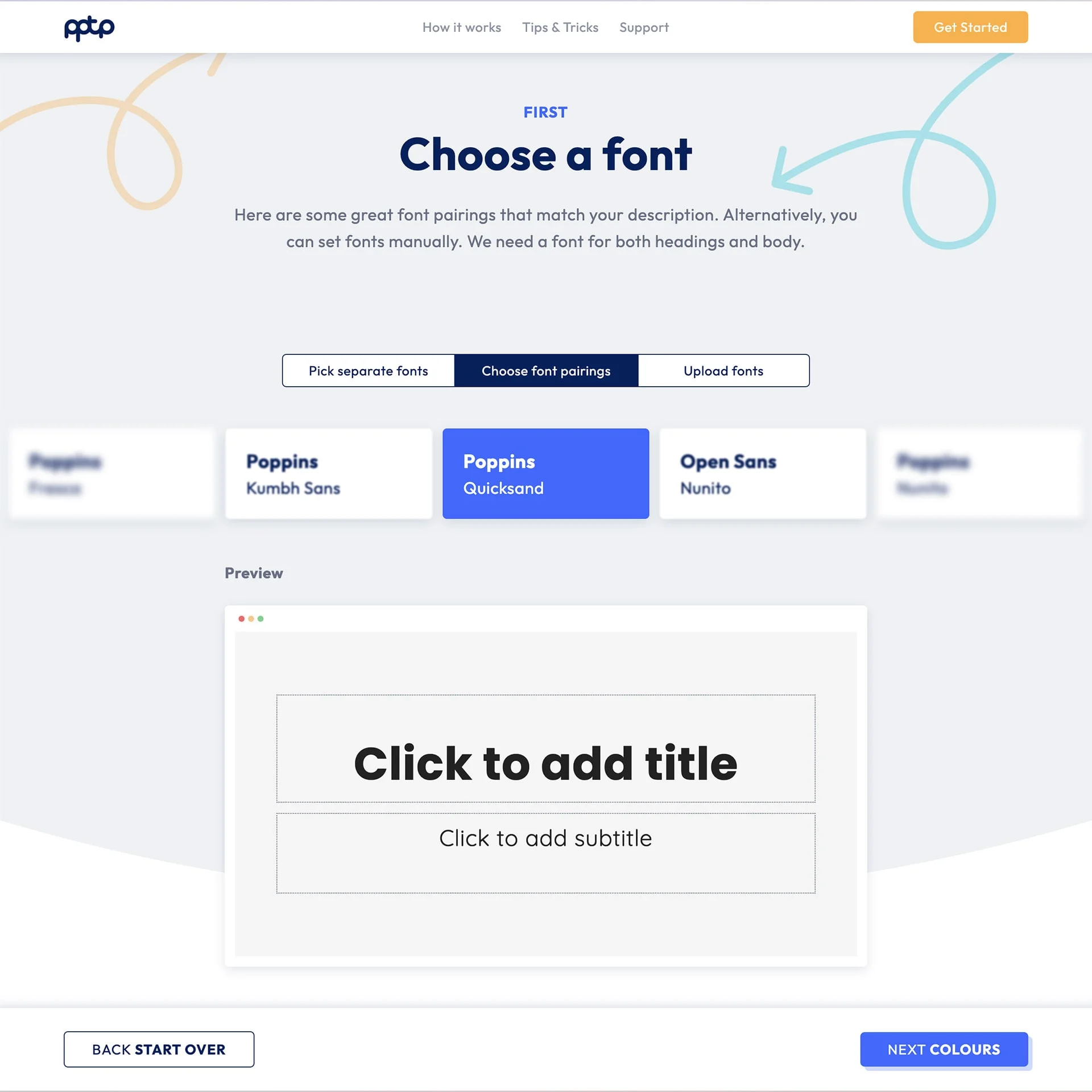 ThemeMaker font pairing step