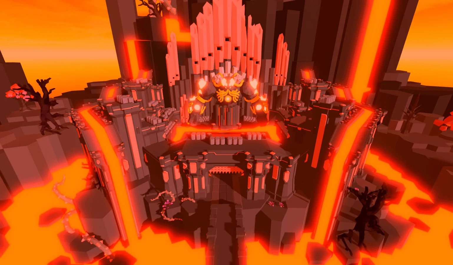 Volcano fortress and titan