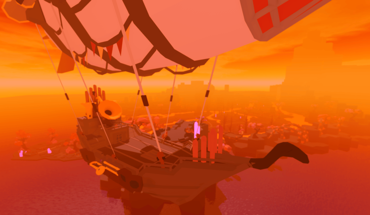 Gramophone airship over Volcano World